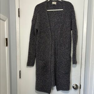 Universal Thread Women's Gray Knit Sweater Open Long Cardigan Duster